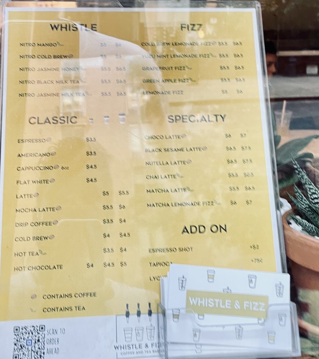 Whistle & Fizz Menu 5