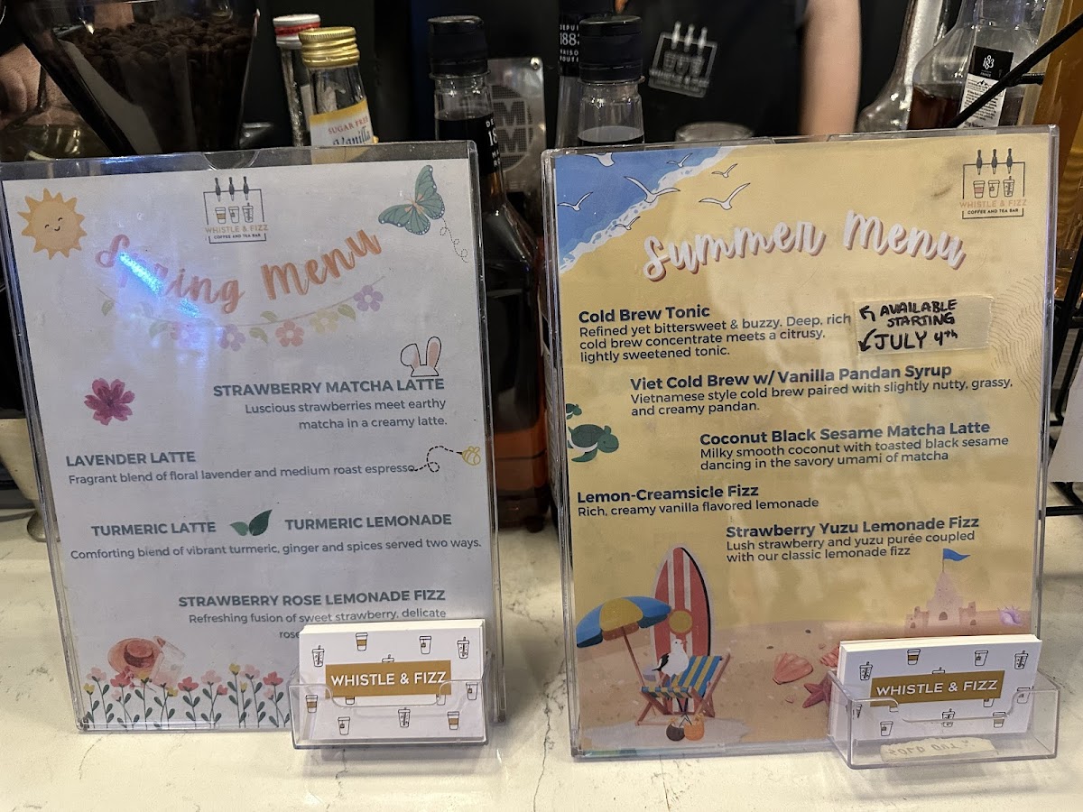 Whistle & Fizz Menu 7