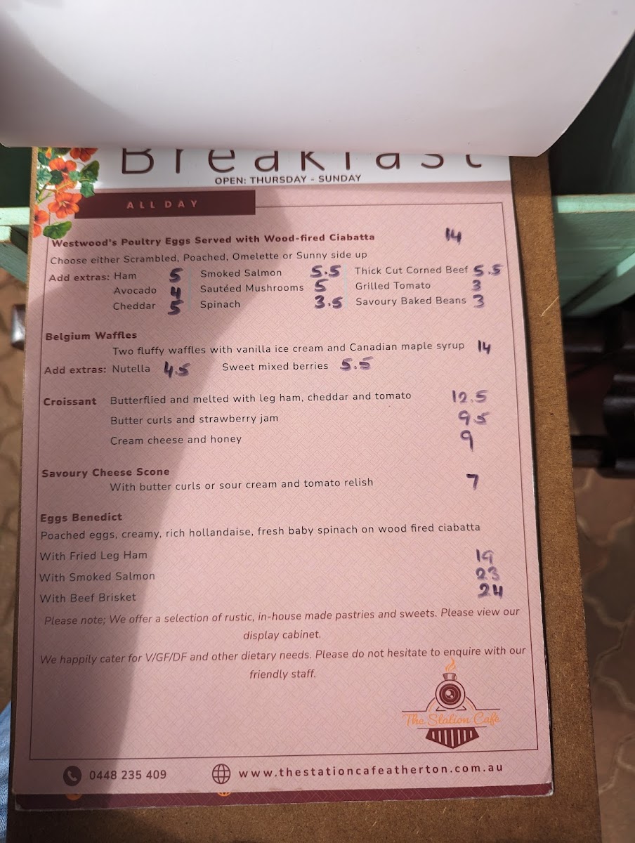 The Station Cafe Menu 3