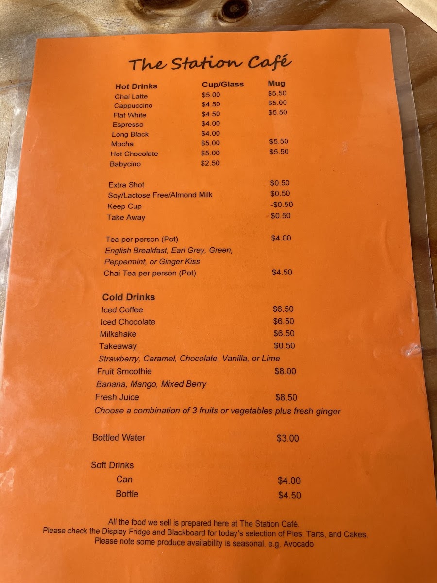 The Station Cafe Menu 7