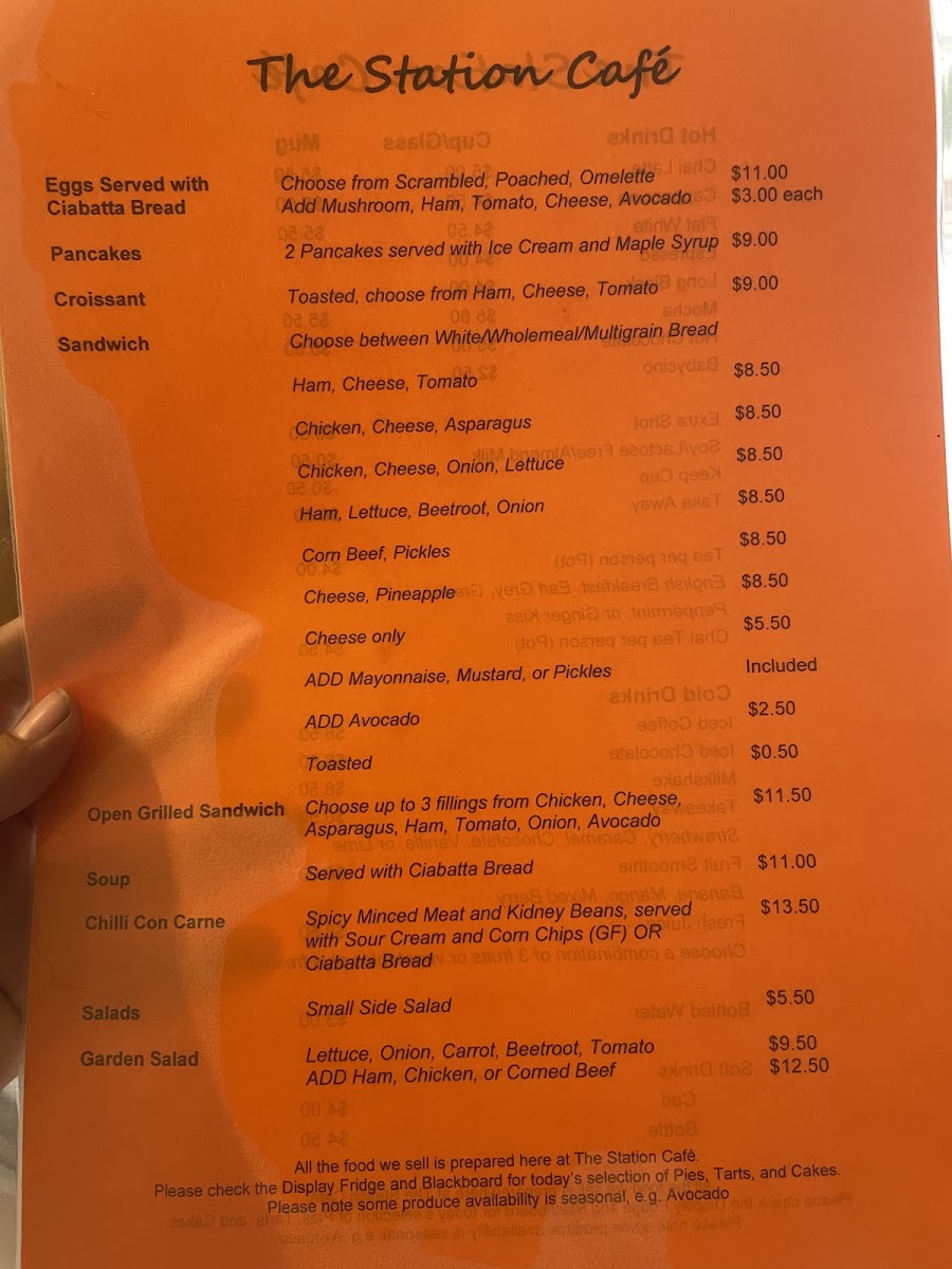 The Station Cafe Menu 9