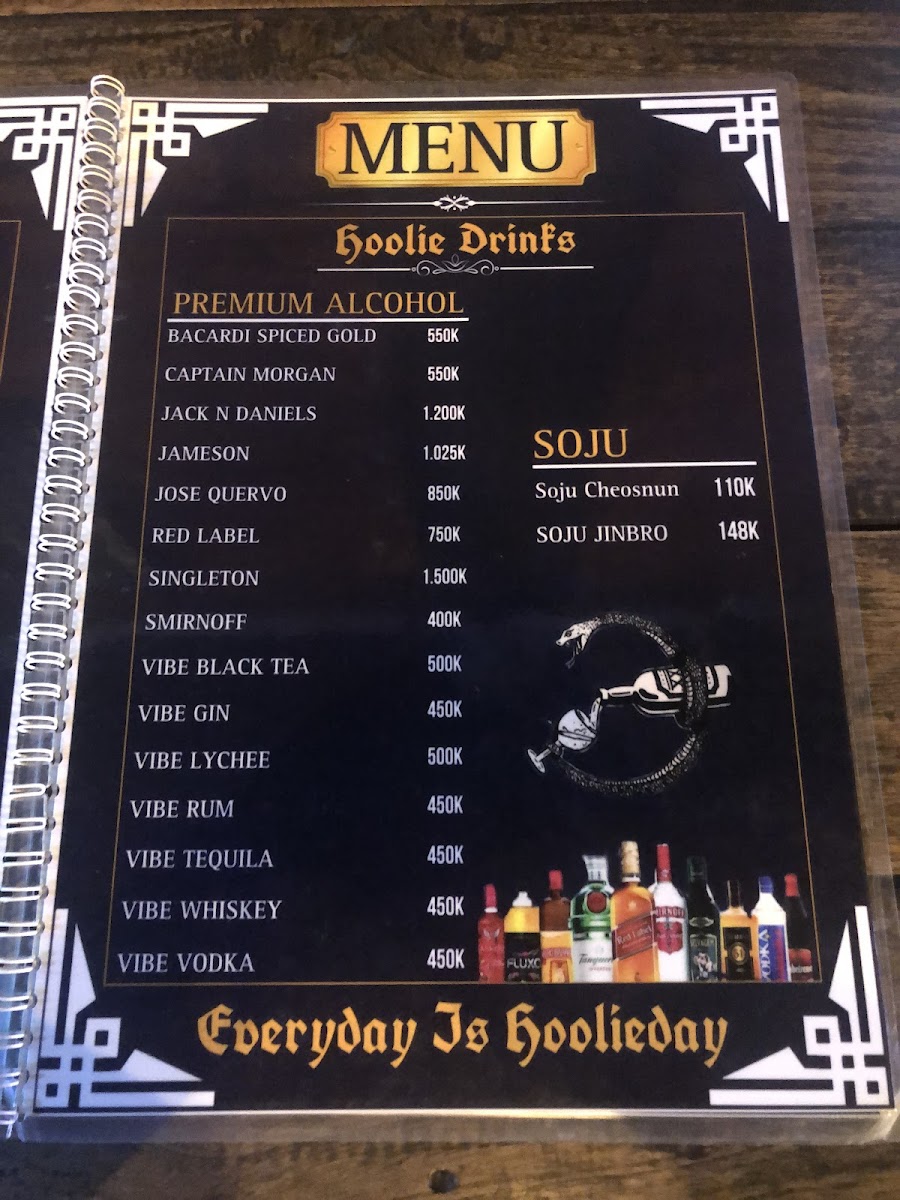 The Hoolie Caffe Menu 1