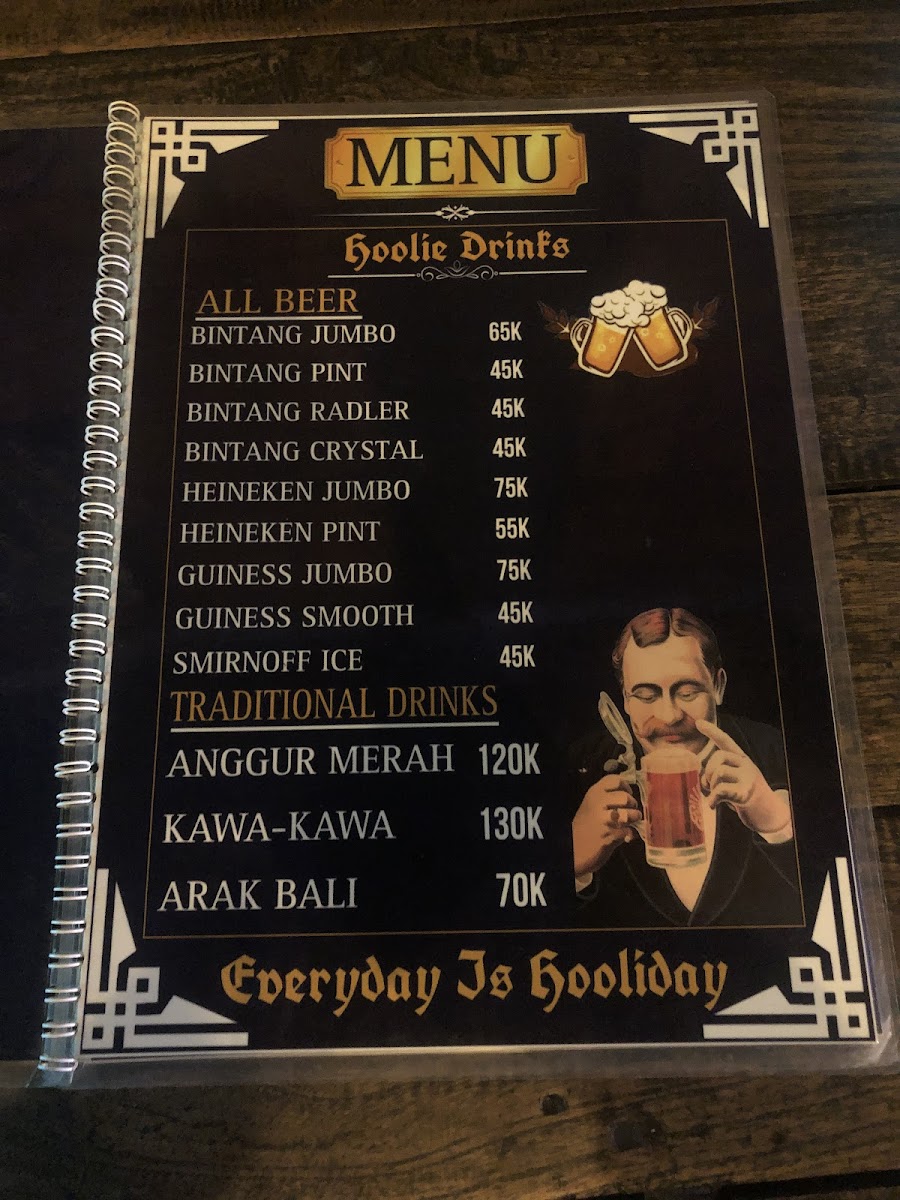 The Hoolie Caffe Menu 2