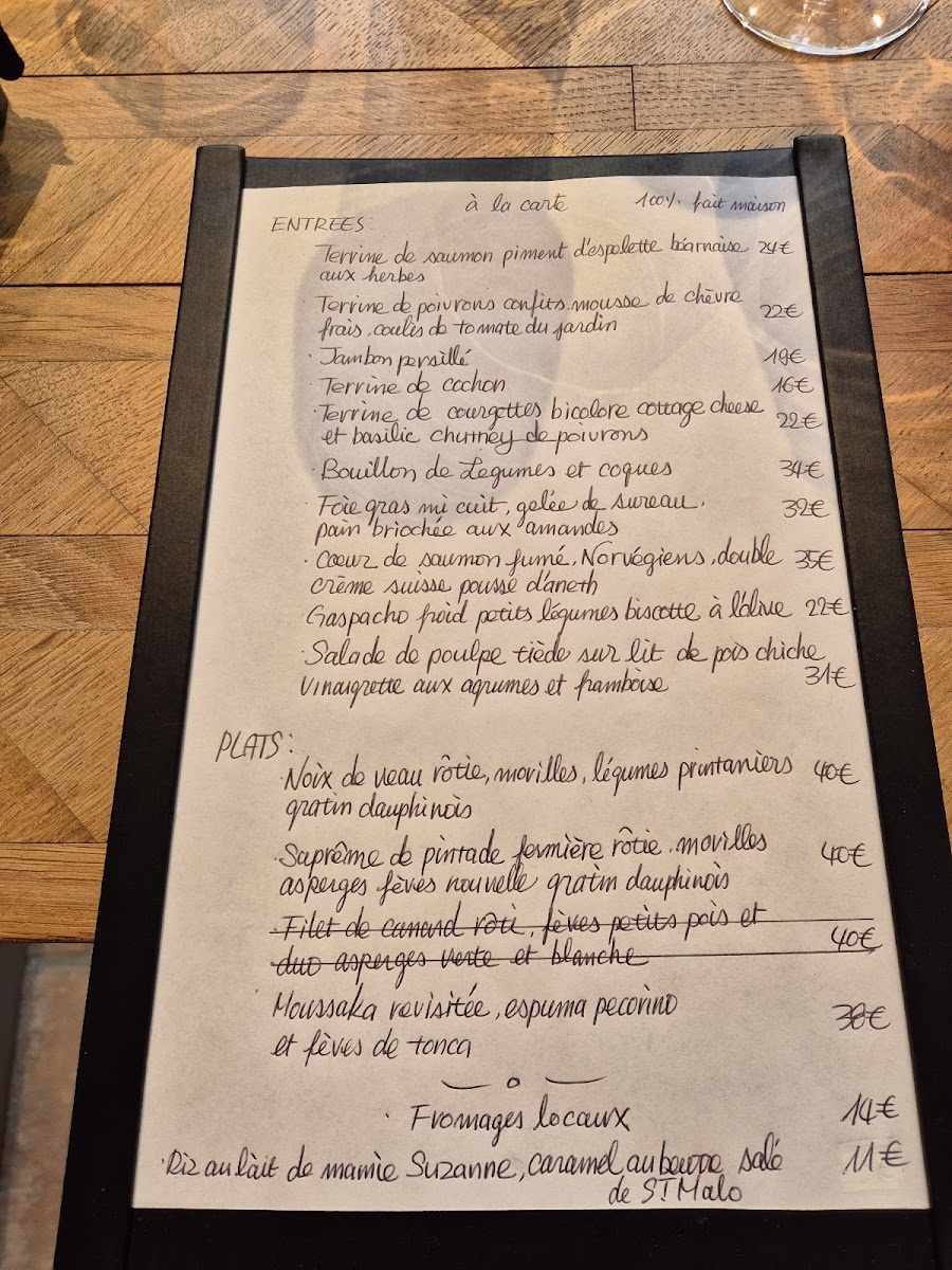 Comme chez moi Menu 1