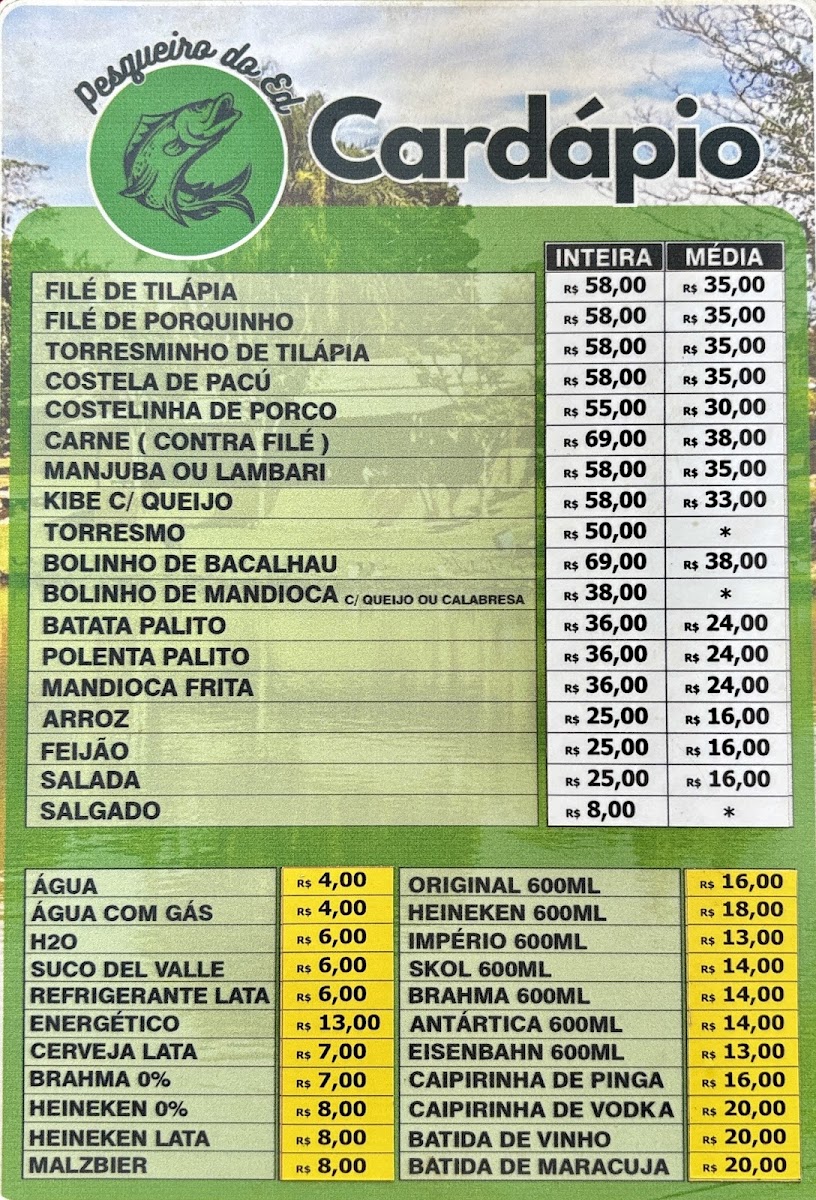 Pesqueiro do Paulo Menu 1
