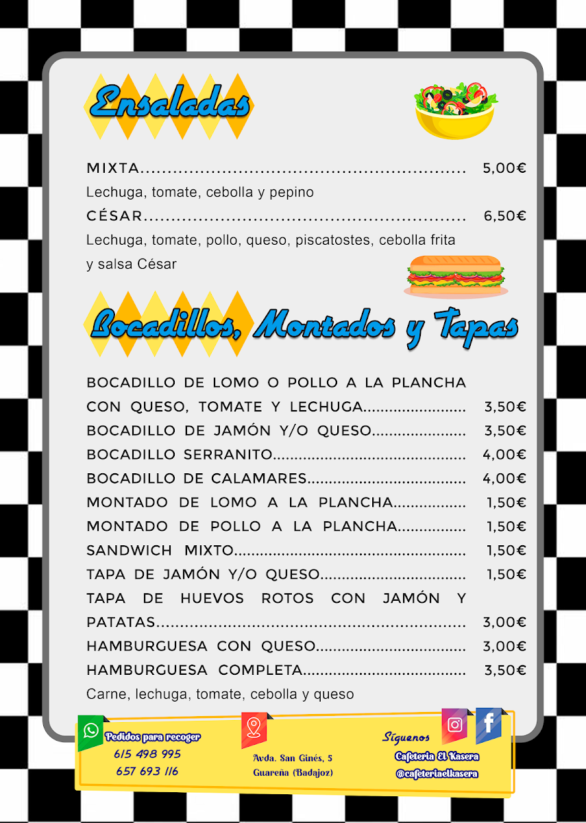 Bar-Café-churros and candy store: The Kasera Menu 1