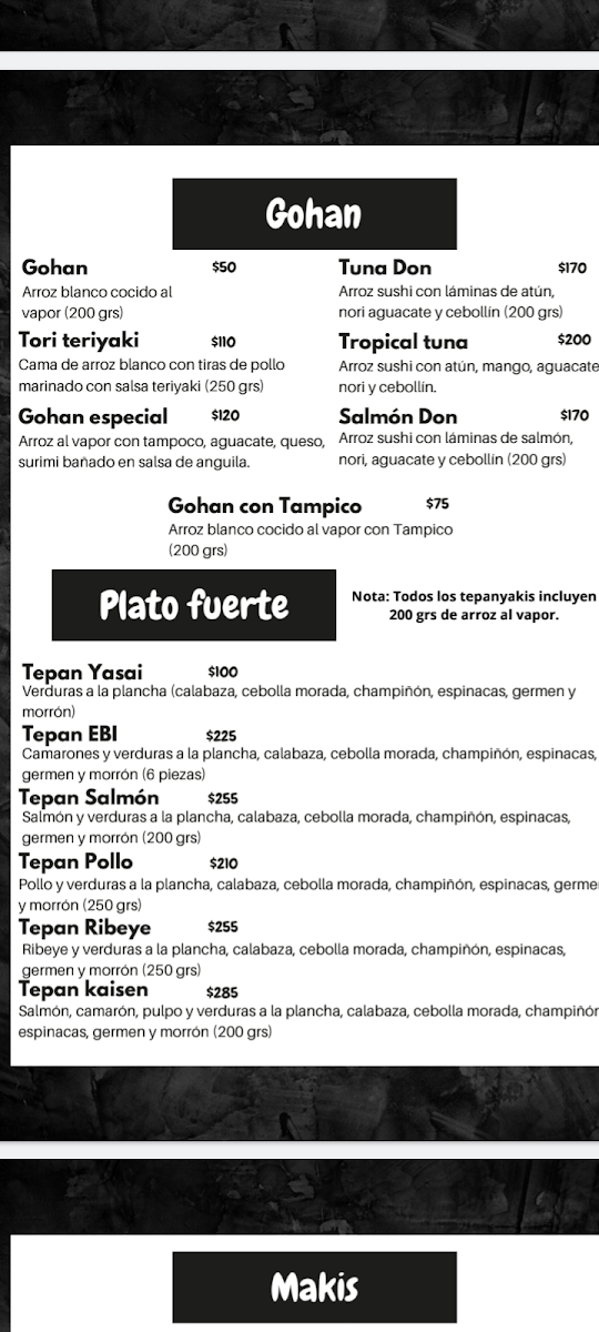 Sushi House Menu 2