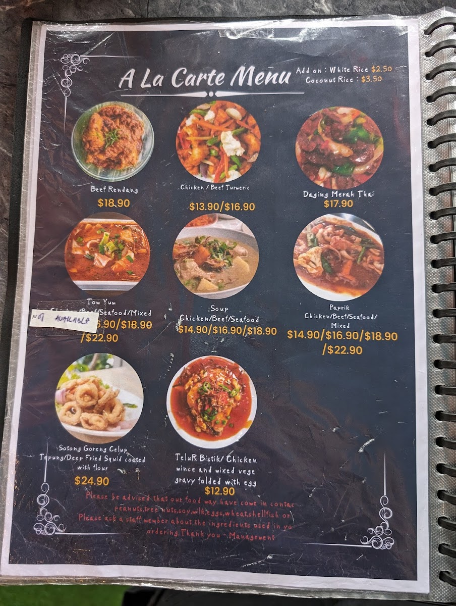 Matt Malaysian Cafe Menu 1