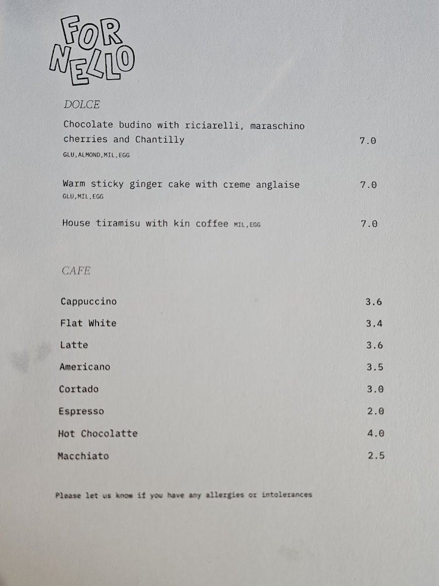 Fornello Menu 3