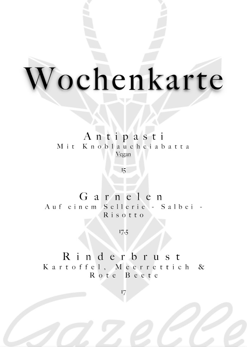 Gazelle Menu 3