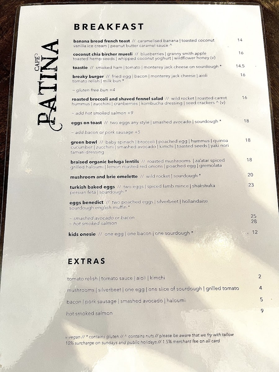 Cafe Patina Menu 10