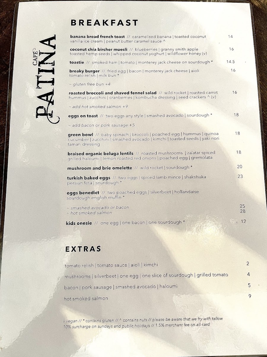 Cafe Patina Menu 8