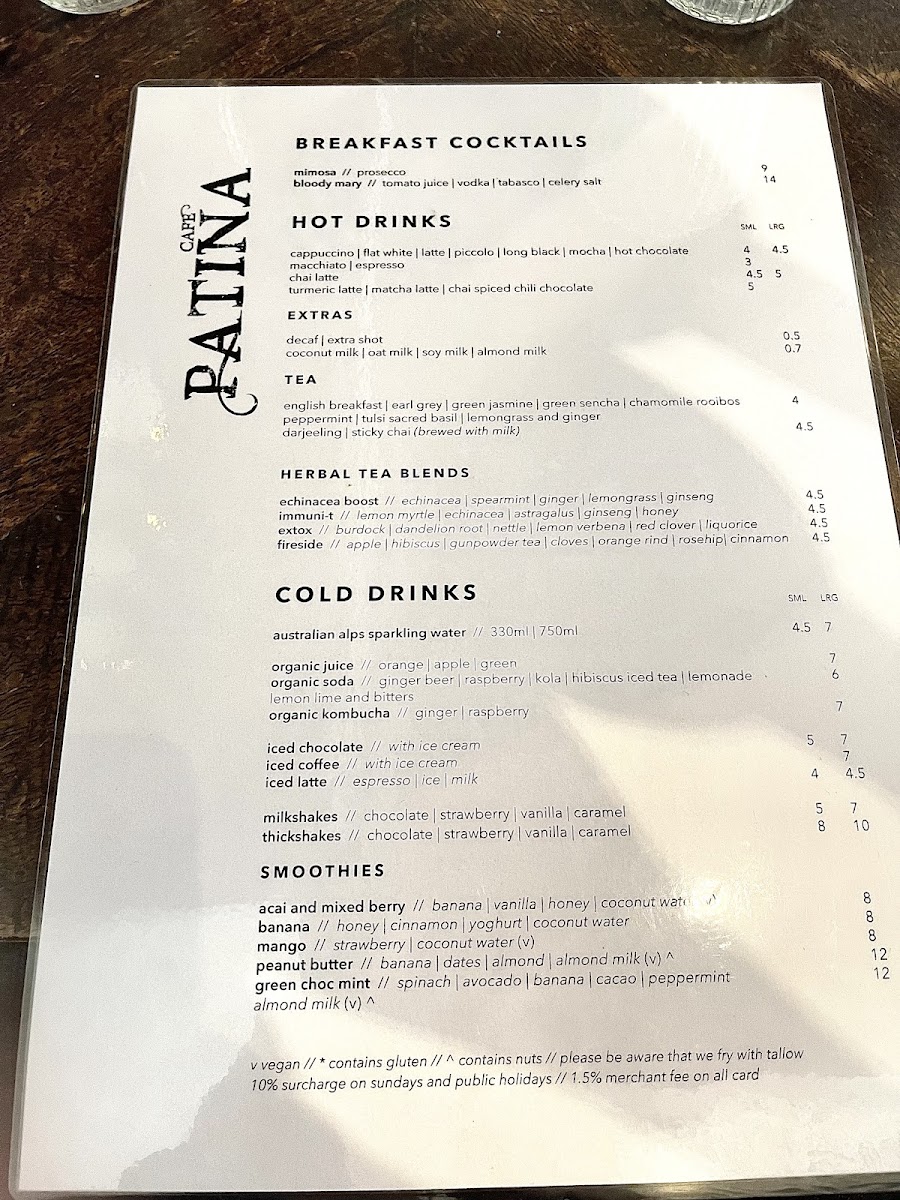 Cafe Patina Menu 9