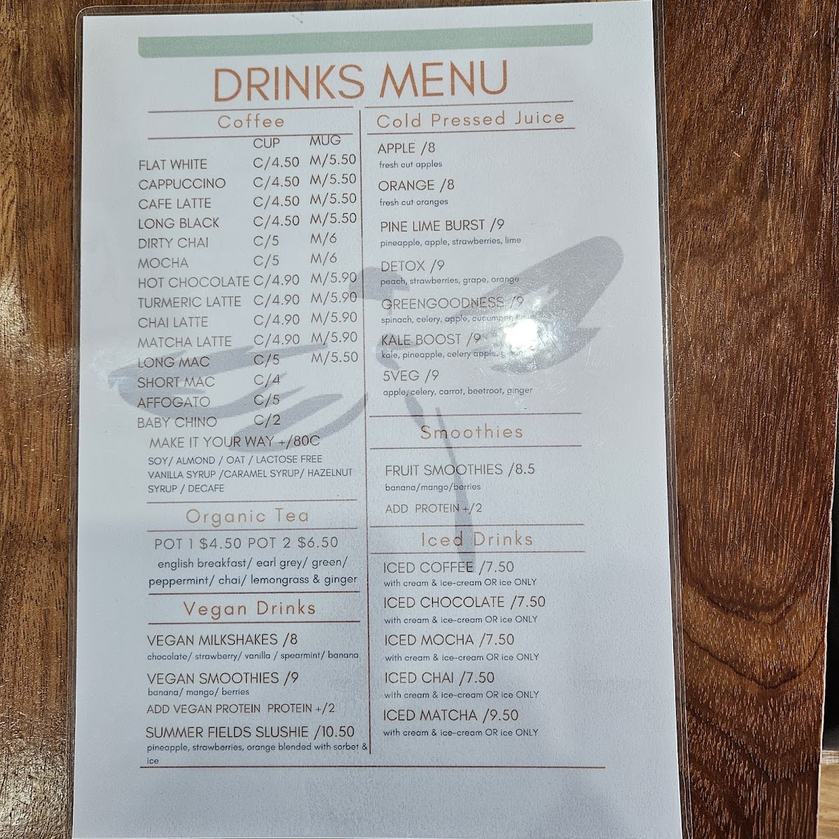 Ellie's Cafe Menu 3