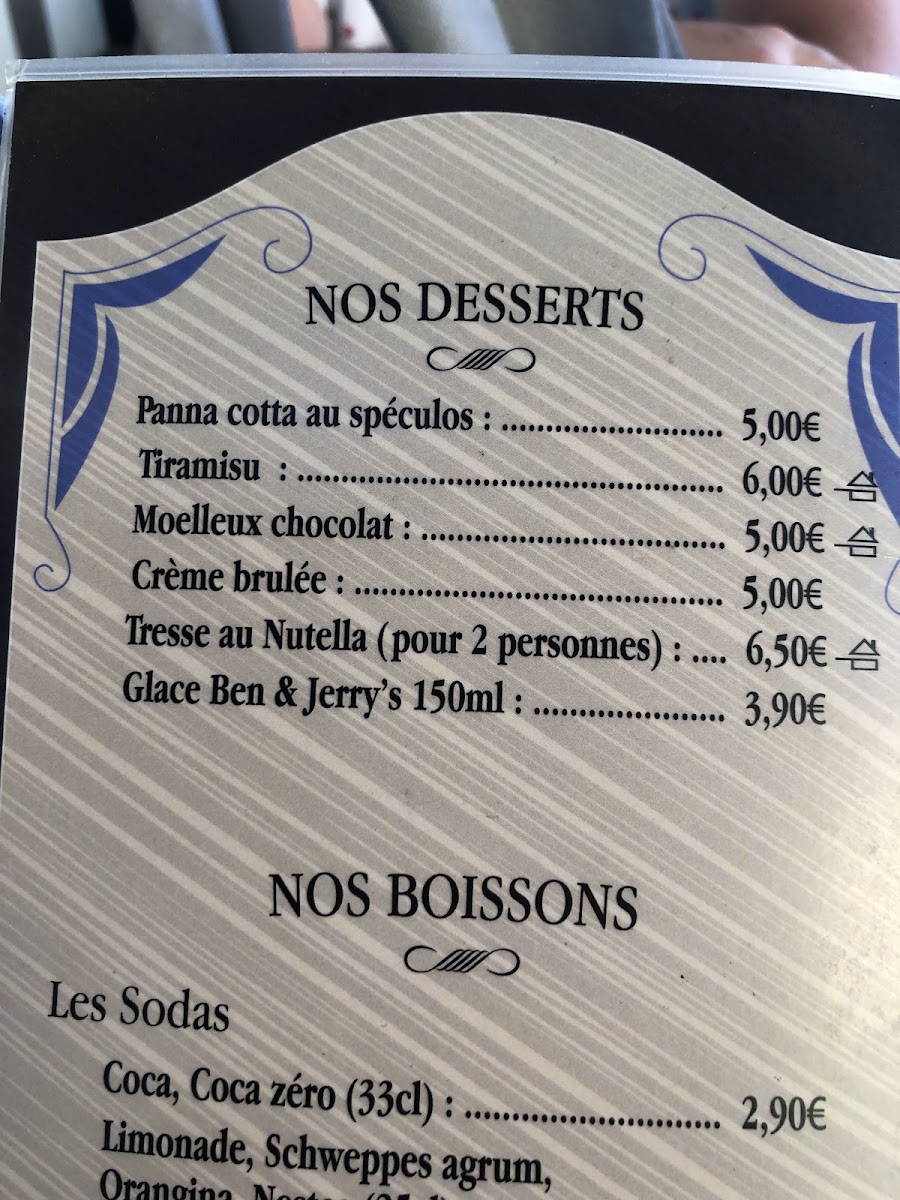 L'italienne Menu 3