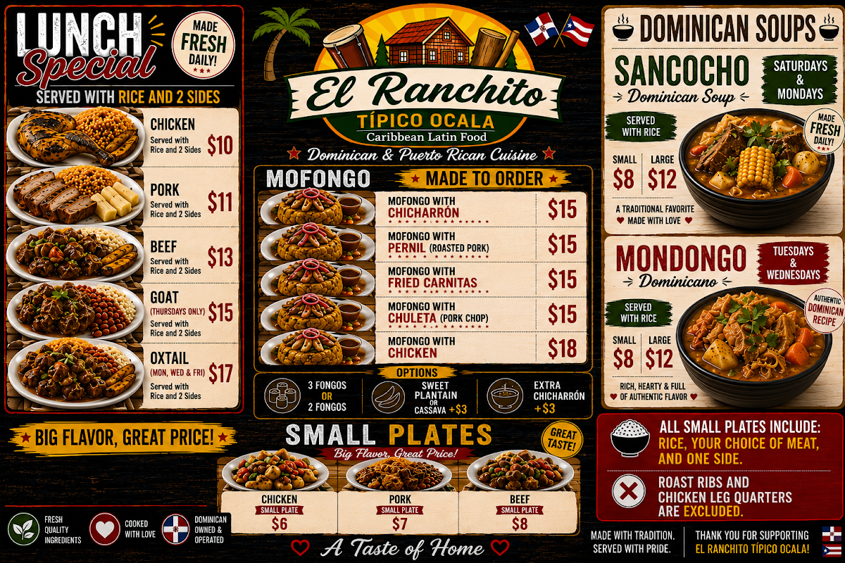 El ranchito food market Ocala Menu 2