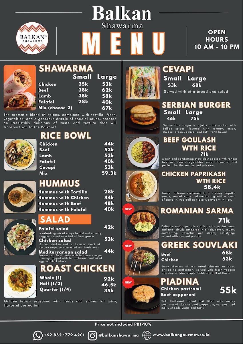 Balkan Shawarma Menu 2