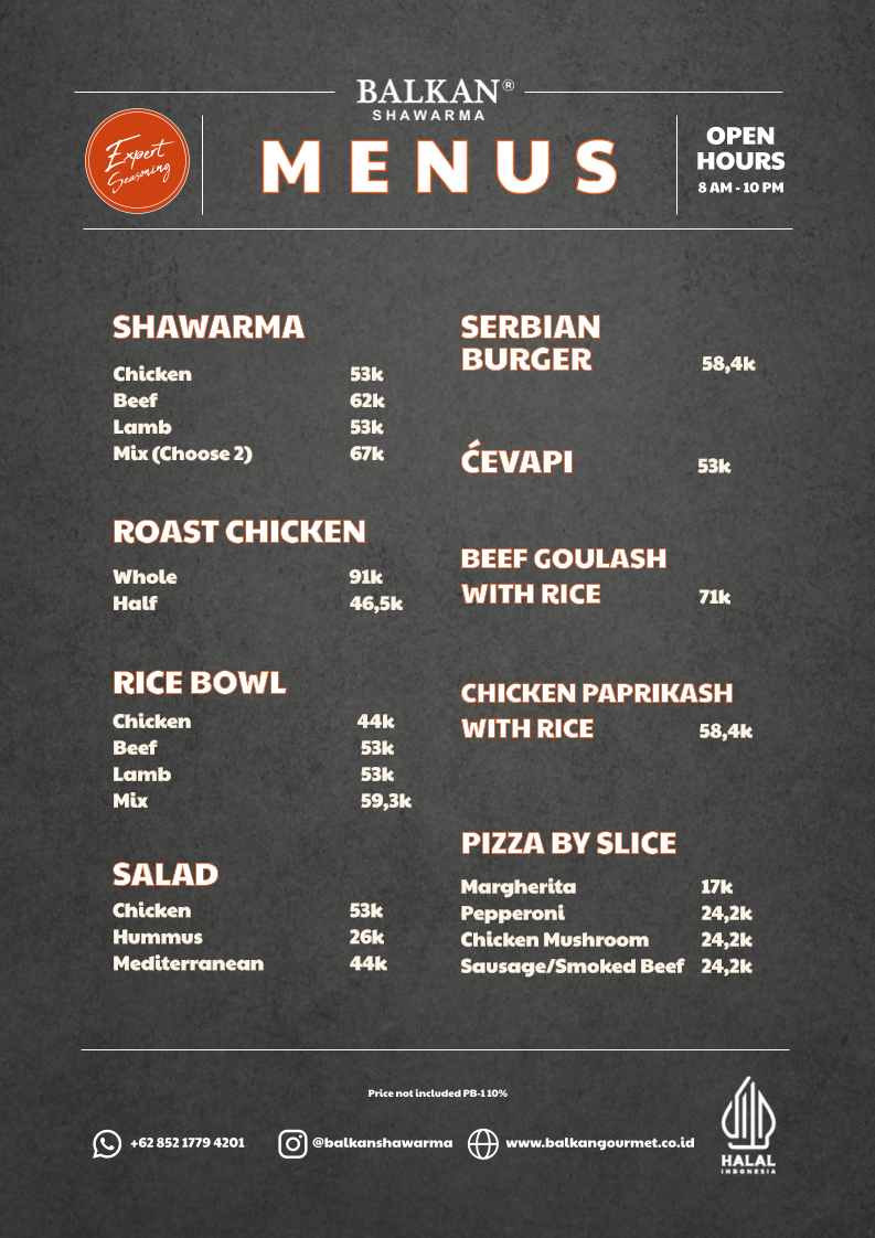Balkan Shawarma Menu 6