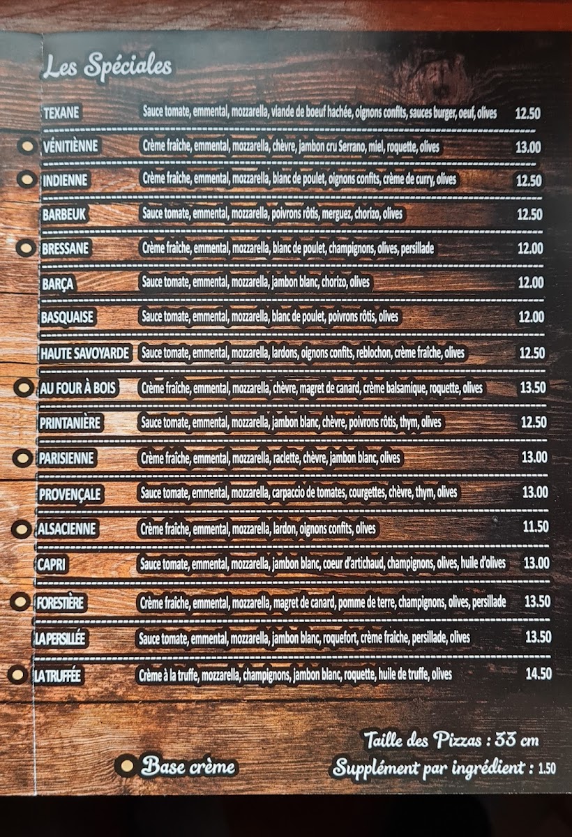 Au Four à Bois Menu 1