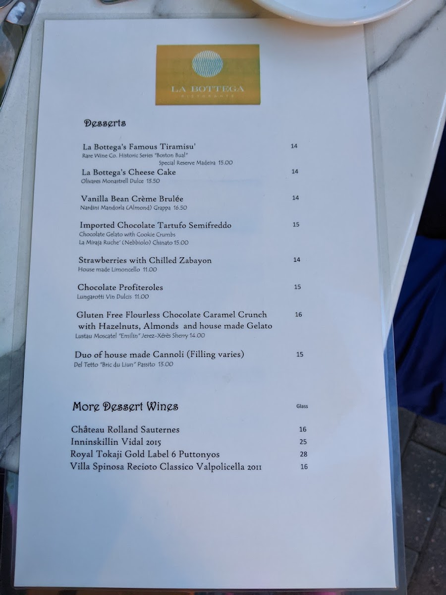 La Bottega Menu 9