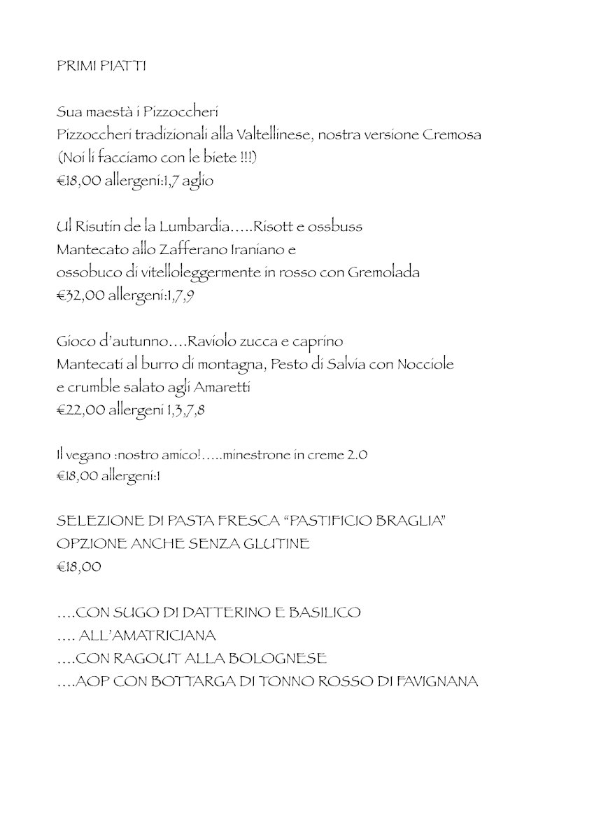 Latteria San Fedele - Ristorante Centro Como Menu 2