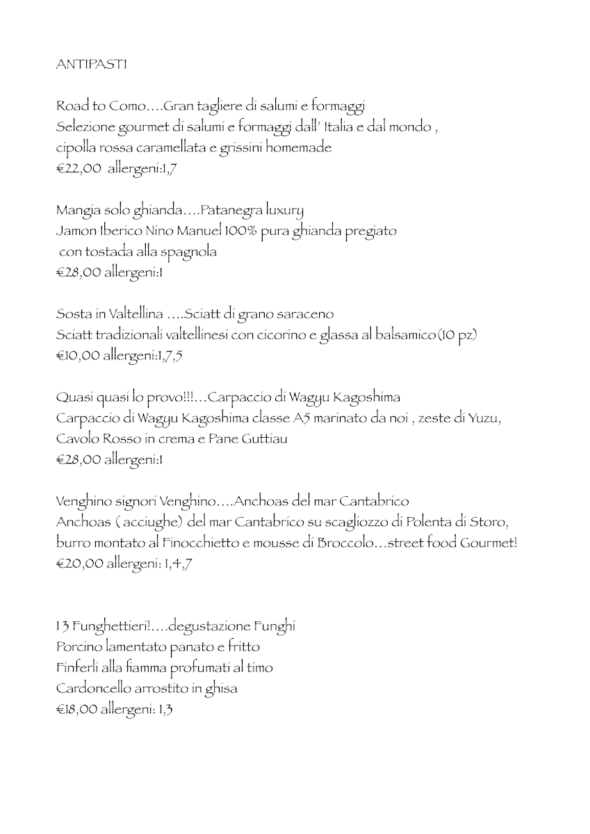 Latteria San Fedele - Ristorante Centro Como Menu 3