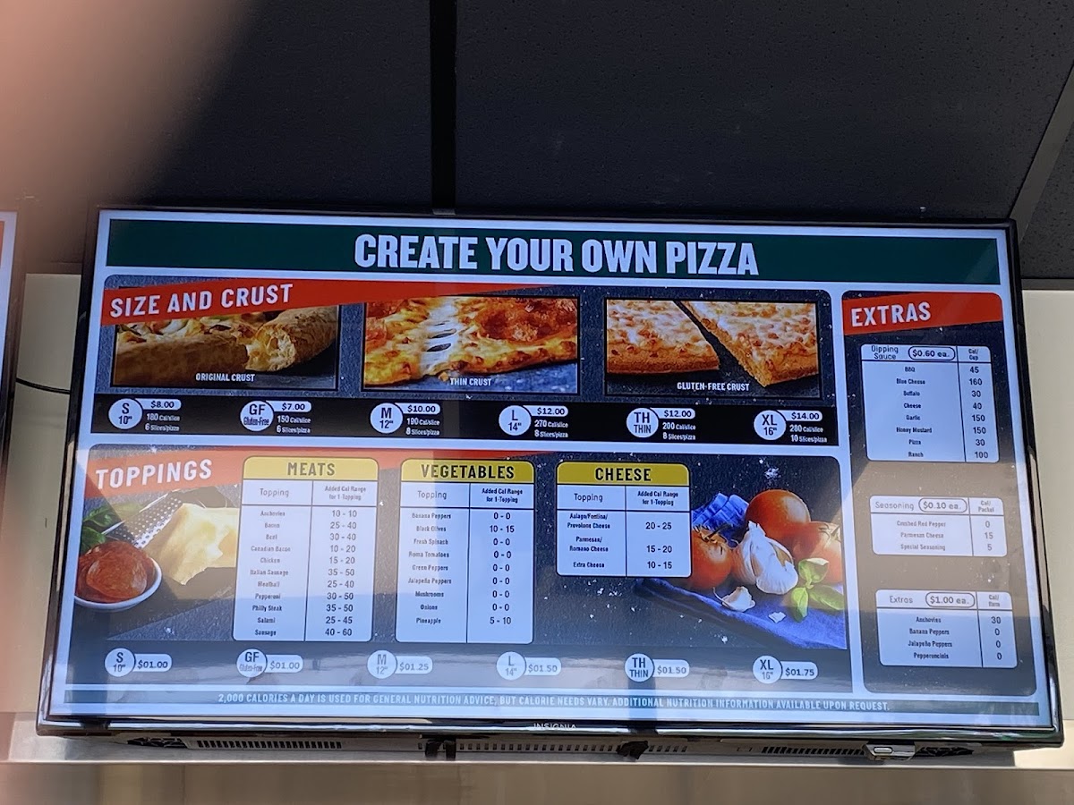 Papa Johns Pizza Menu 1