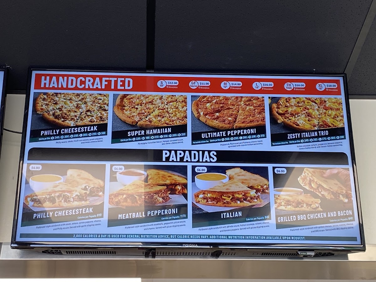 Papa Johns Pizza Menu 2