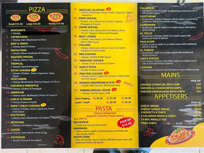 Galata Pizza Menu 2