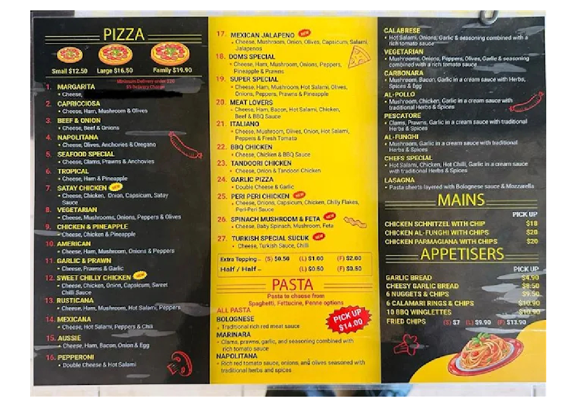Galata Pizza Menu 4