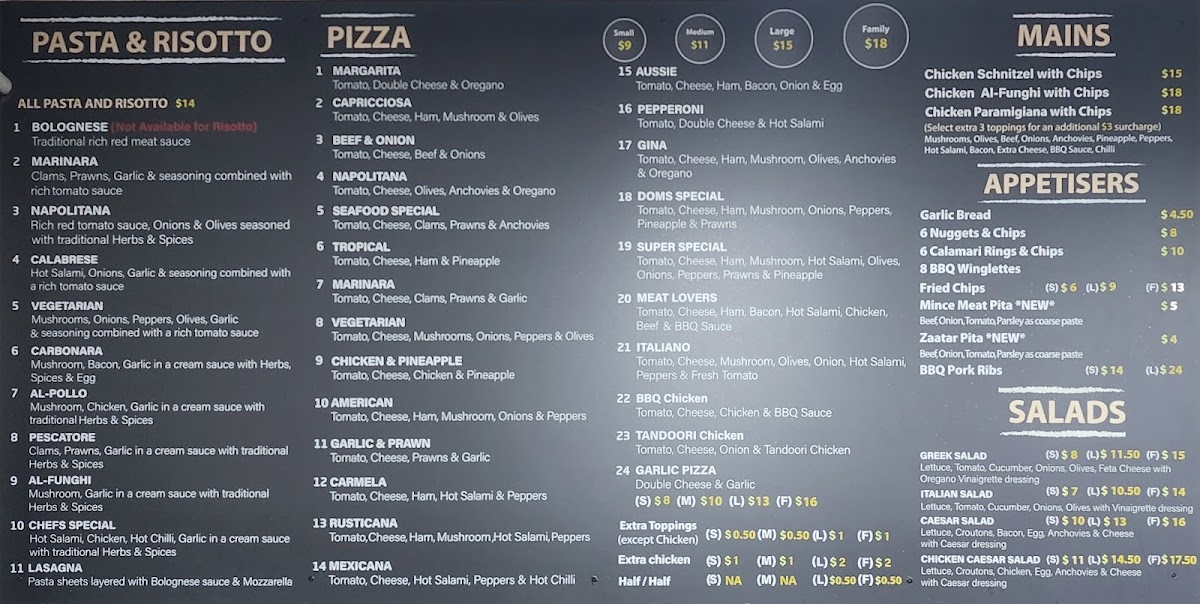 Galata Pizza Menu 5