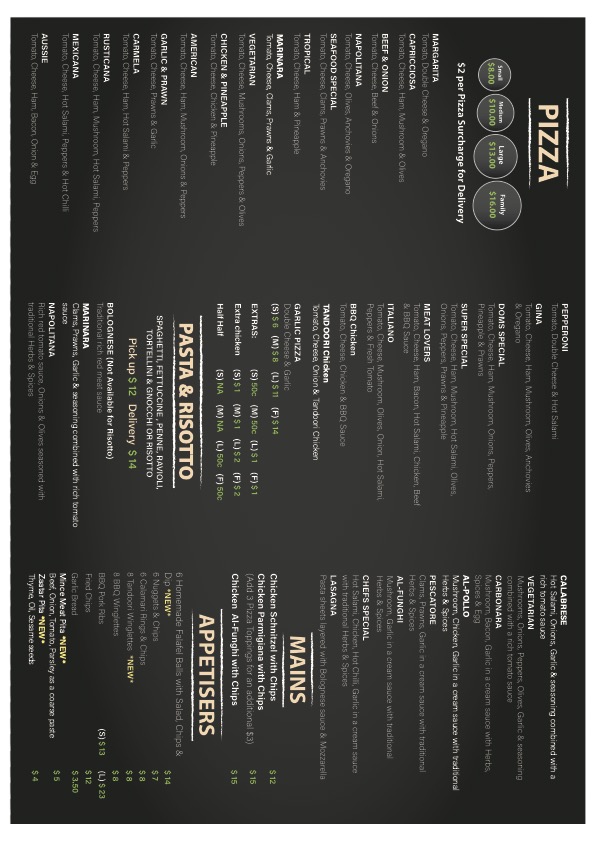 Galata Pizza Menu 8