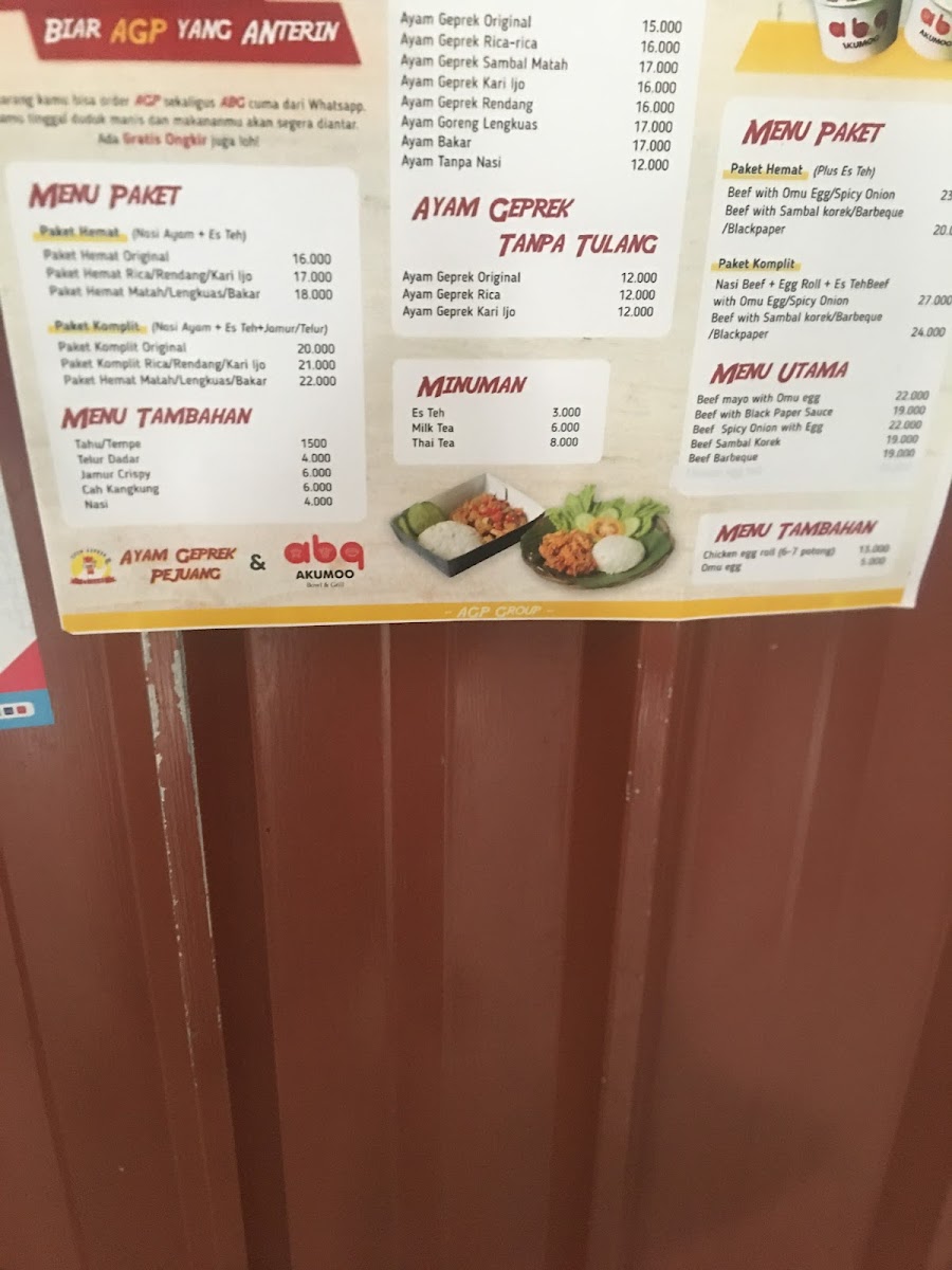 Mamak's restaurant Menu 1
