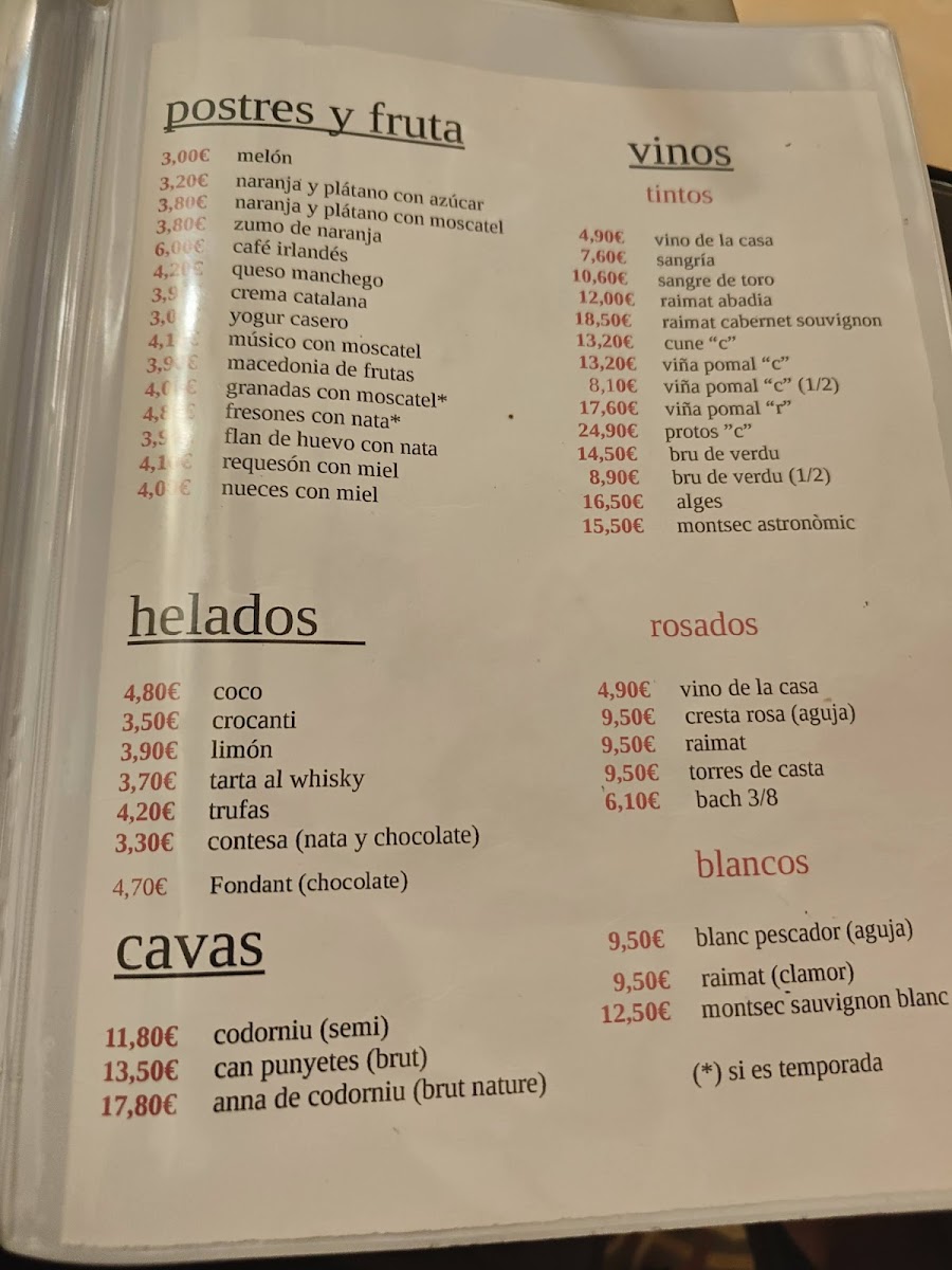 Restaurant Can Punyetes Menu 2