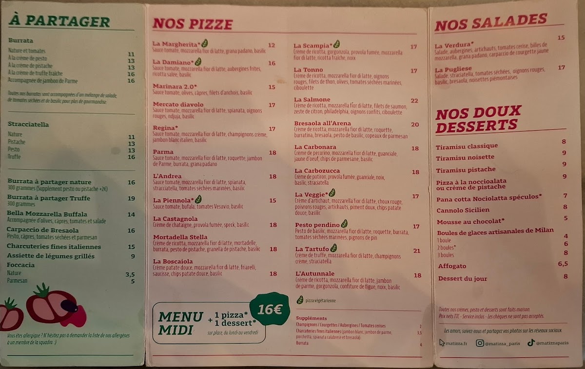Mat'izza Menu 1
