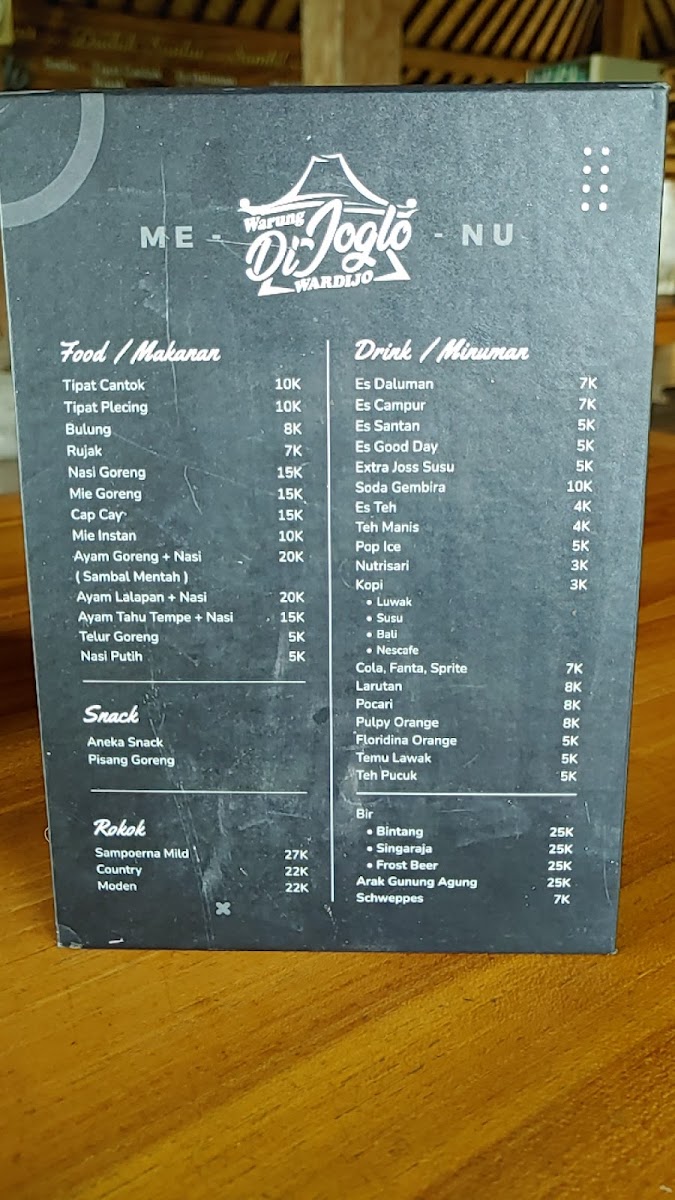 Warung Di Joglo Menu 1