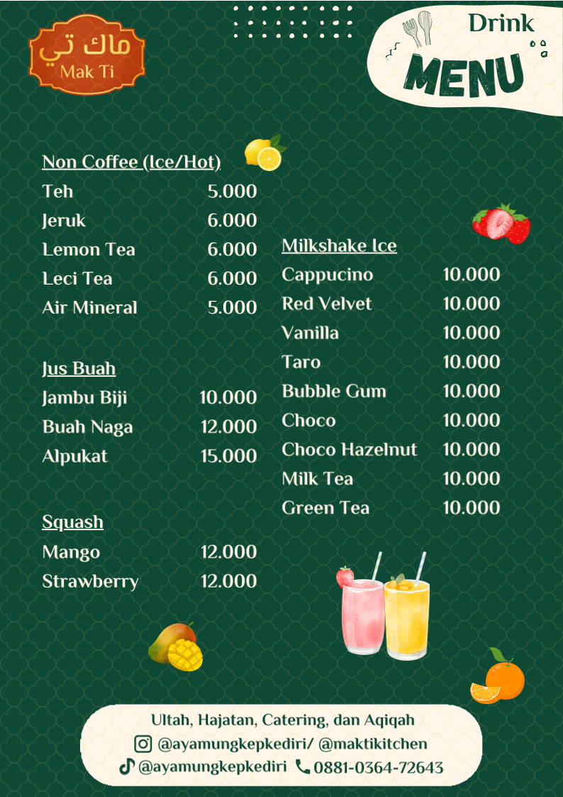 Mak Ti Kitchen | Aneka Sambal - Arabian Food | Aqiqah Kediri Menu 1