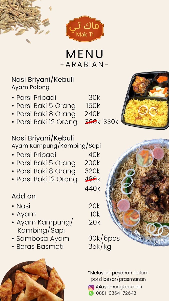 Mak Ti Kitchen | Aneka Sambal - Arabian Food | Aqiqah Kediri Menu 10