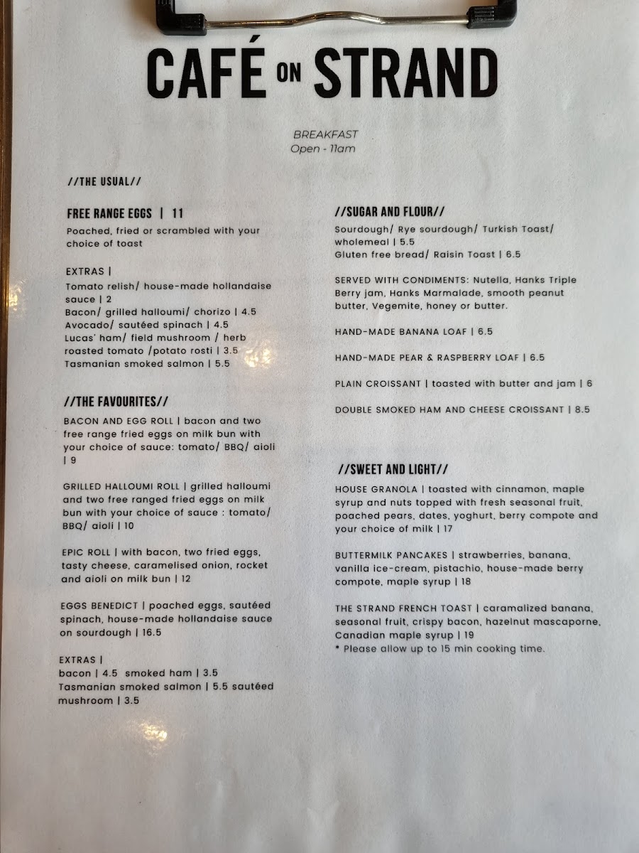 Cafe on Strand Menu 9