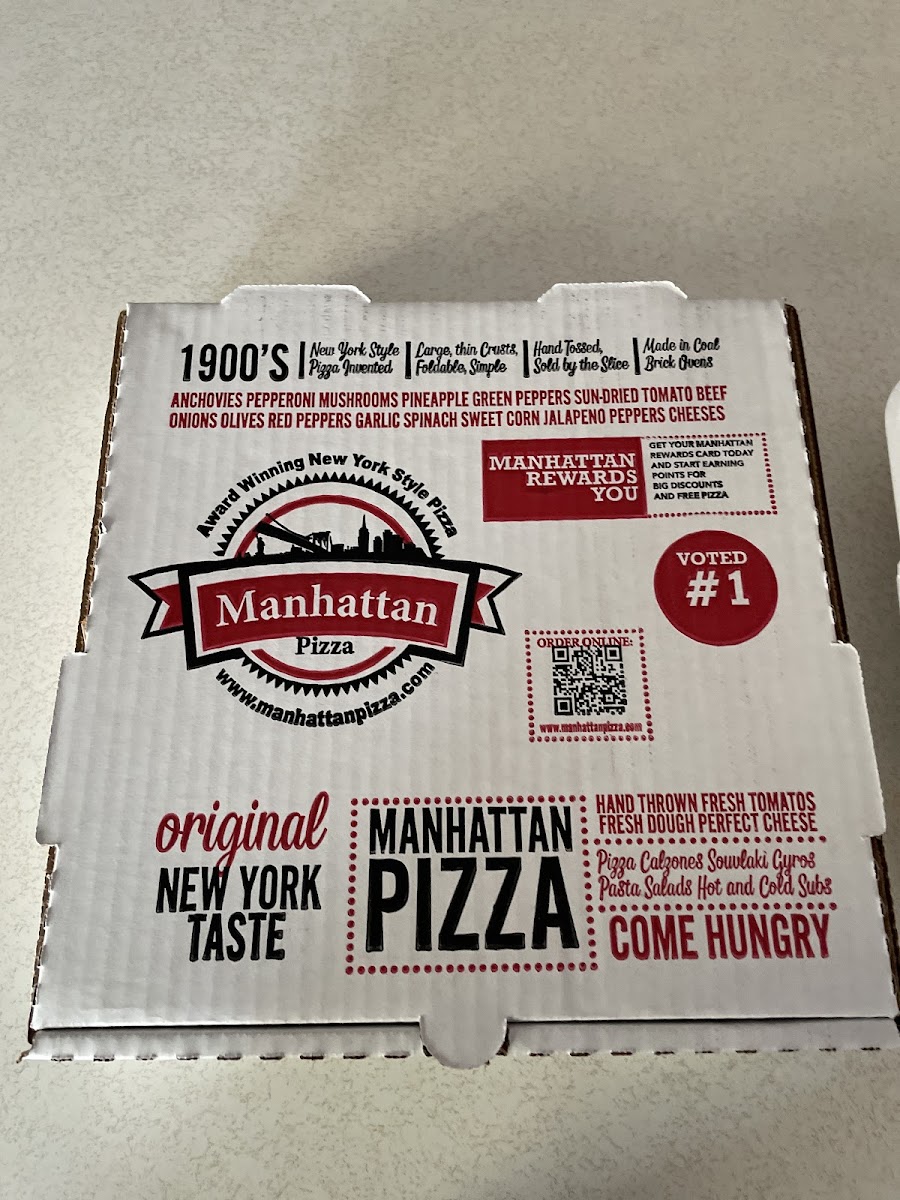 Manhattan Pizza Menu 1
