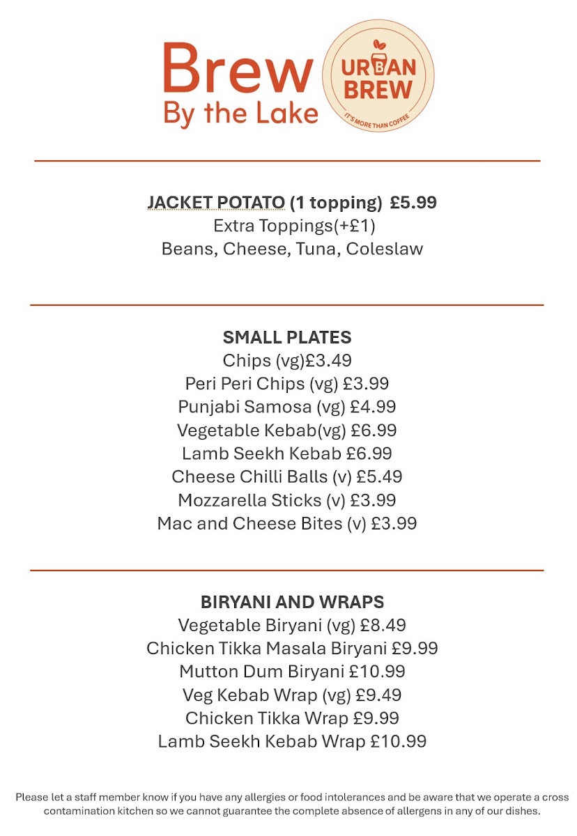 Brew By the Lake By Urban Brew Menu 2