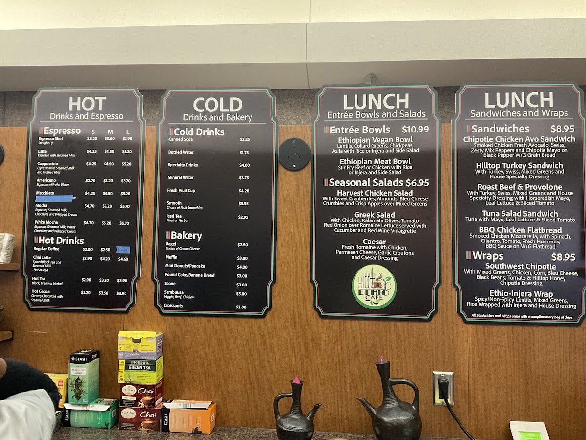 Hilltop Cafe Menu 1