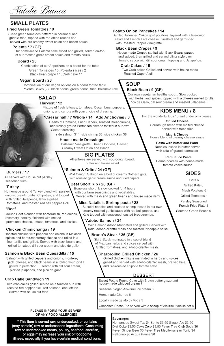 Natalie Bianca Menu 1