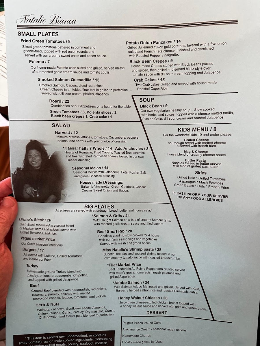 Natalie Bianca Menu 7