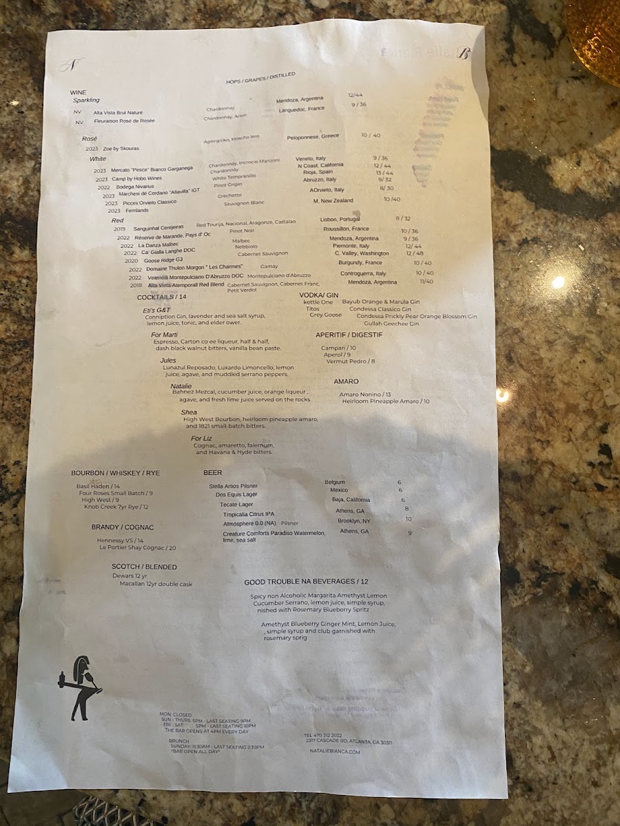 Natalie Bianca Menu 8