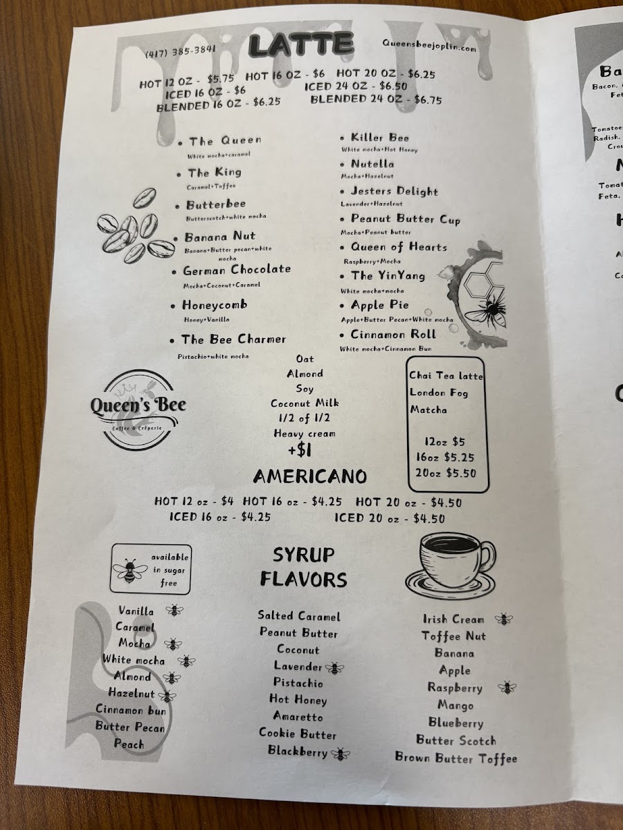 Queen's Bee Coffee & Creperie Menu 4