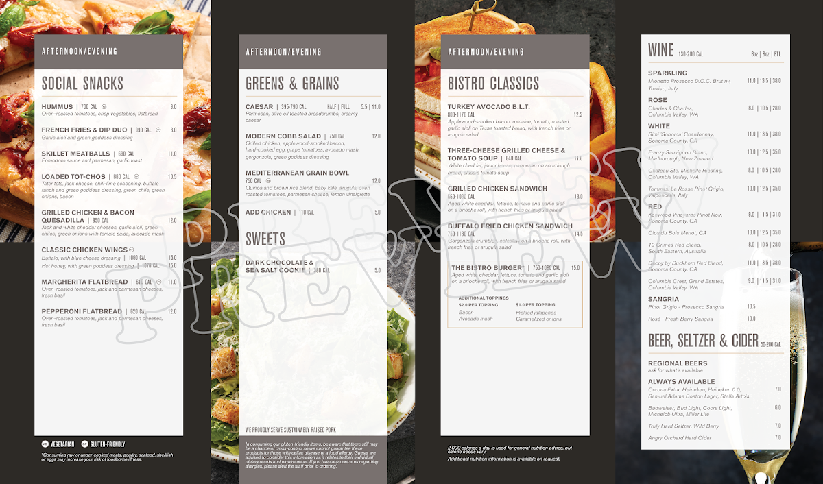The Bistro + Restaurant + Bar at Courtyard by Marriott NorthWest Menu 1