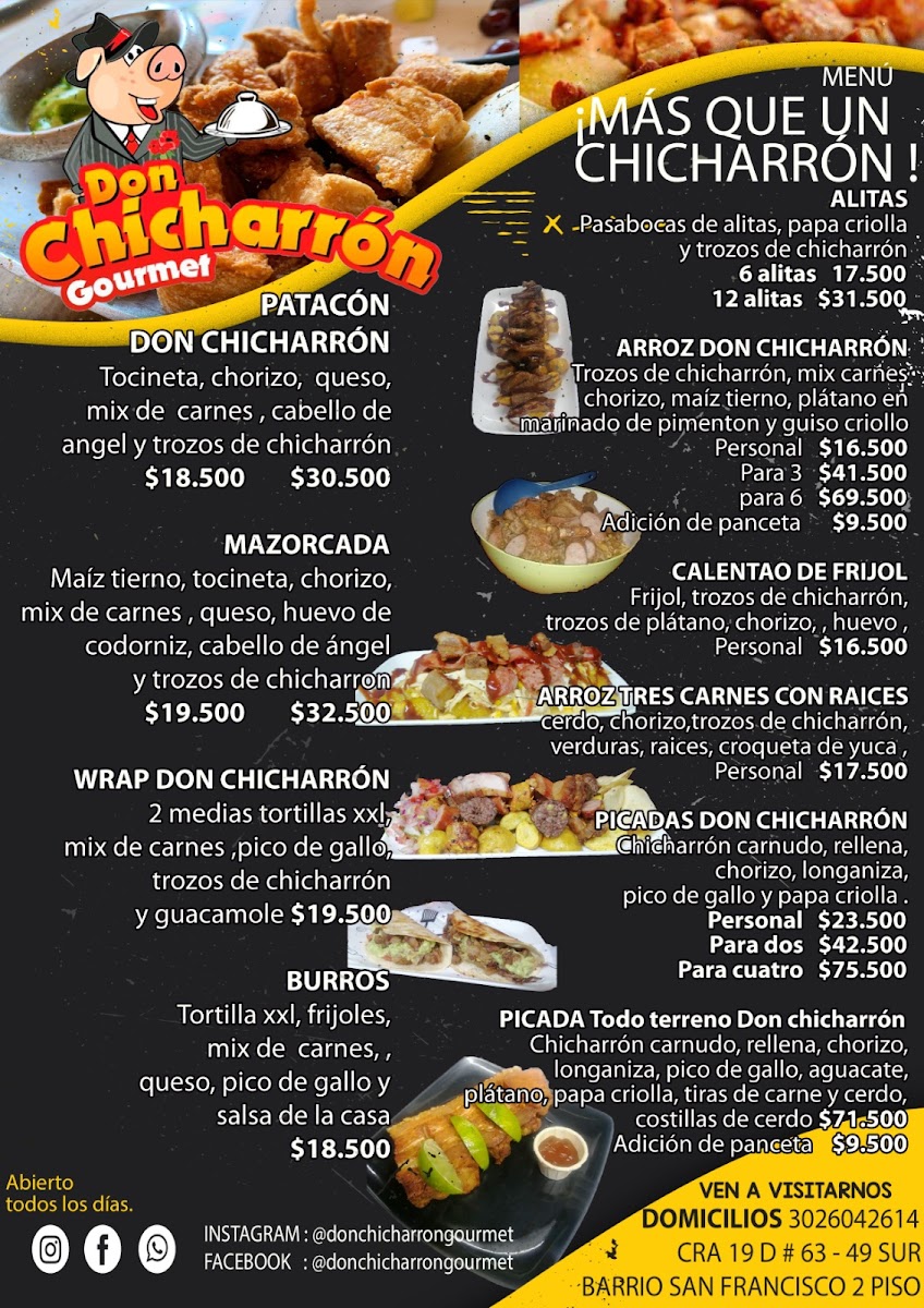 Don chicharrón gourmet Menu 1
