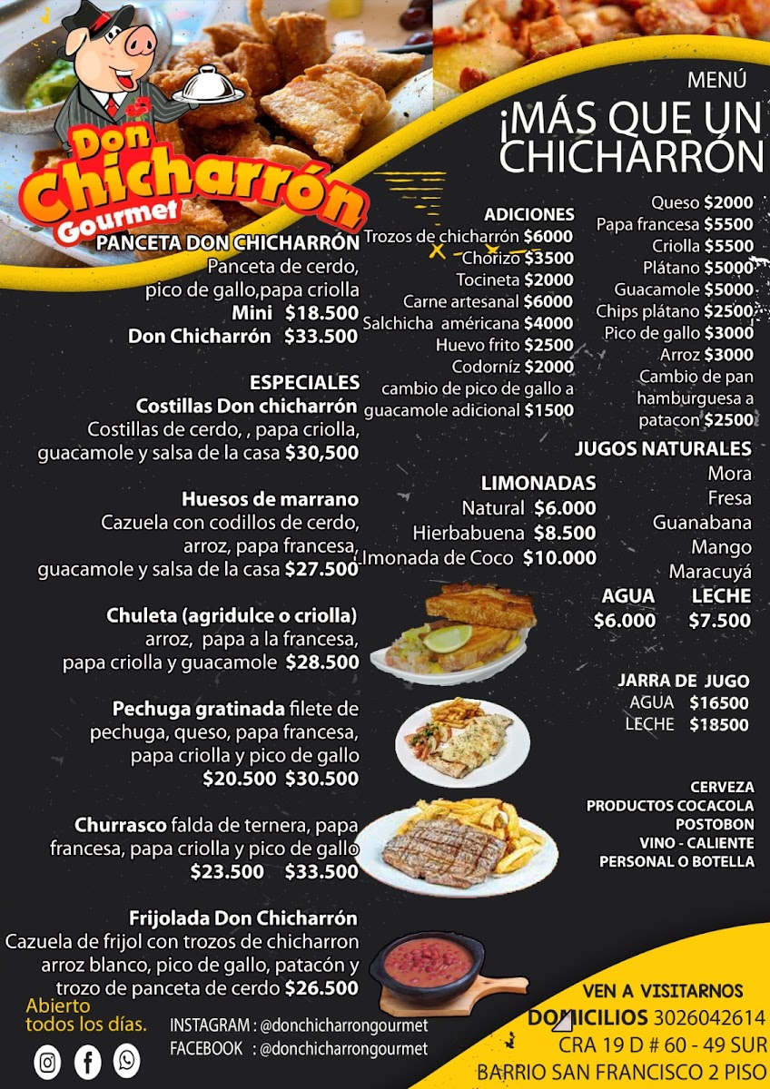 Don chicharrón gourmet Menu 2