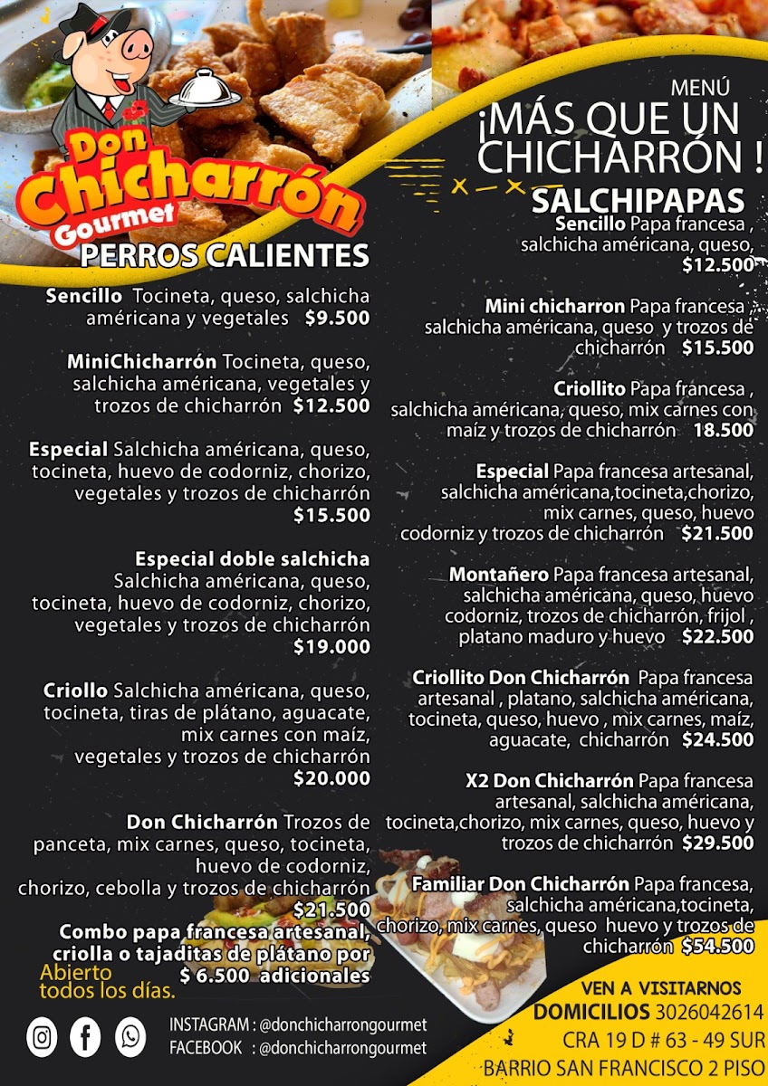 Don chicharrón gourmet Menu 3